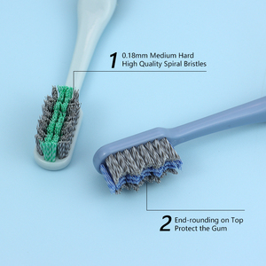 <span class=keywords><strong>Brosse</strong></span> à dents moyenne Wave avec support, poils en spirale <span class=keywords><strong>pour</strong></span> adultes, usage domestique, vente en supermarché - Product Image 6