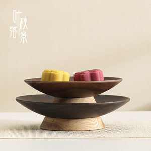 Soporte de exhibición de madera maciza para bandeja de pasteles, plato de postre, bandeja de frutas, uso en interiores, estilo retro de lujo - Product Image 1