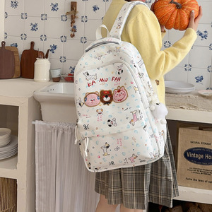 High-appearance fashionable <b>cute</b> cartoon backpack bowknot backpack <b>bear</b> large casual backpack - Product Image 4
