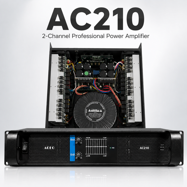 Professional 2 Channel 1000W Power Amplifier 8 Ohm High Power DJ Audio Amp for Subwoofers PA Speakers and Live Sound System