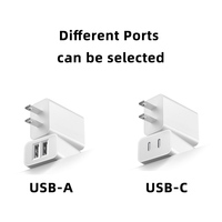   Adaptateur secteur certifié 5V 2A, chargeur mural double USB C, bloc de charge rapide AC, cube de charge rapide, utilisation à domicile et en voyage