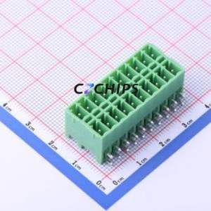 KF2EDGKRH-3.5-2*10P Plug-in Terminal Block Bent Lead Through Hole,P=3.5mm Board-to-Board / Socket - Closed 2x10P 3.5mm Green - Product Image 1