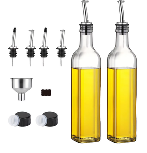 Garrafa de Vidro para Óleo e Vinagre de 17oz com Tampa e Funil, Personalização de Logo, Dispensador Sustentável - Product Image 1