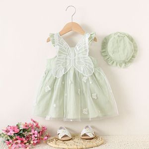 Vestido informal de estilo sólido para niñas de verano 1470 al por mayor con correa de decoración de encaje en el sombrero trasero incluido para niños de <span class=keywords><strong>6</strong></span> <span class=keywords><strong>a</strong></span>ños - Product Image 2