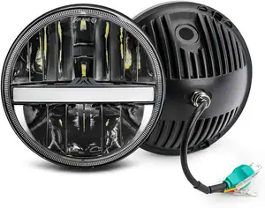 OVOVS Aksesori Mobil Lainnya 12V 24V 7 "Proyektor Lampu Depan LED dengan Lampu Depan Led 7 Inci DRL Putih Amber untuk Jeep Wrangler JK