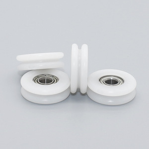 Ruedas de Plástico en Forma de U Pequeñas, Recubiertas de Goma, Poleas de POM para Rieles de Puertas y Ventanas, 4*16*5.3mm, Venta al Por Mayor Directa de Fábrica - Product Image 1