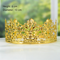 Décorations de fête de mariage en gros, couronnes, cadeau pour fille, décoration de gâteau, mini-couronnes, ensemble de couronnes en métal doré, accessoires pour gâteaux
