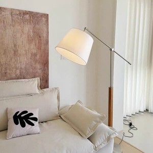 Original Design Vintage Solid Wood Swing Arm Floor Lamp Warm <b>Light</b> LED Home Living Room Bedroom Study - Product Image 3