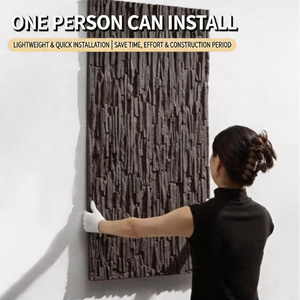 Revêtement mural en <span class=keywords><strong>pierre</strong></span> artificielle PU, imitation <span class=keywords><strong>pierre</strong></span>, grand panneau, écologique, durable, effet vague 3D, pour décoration extérieure de villa - Product Image 3