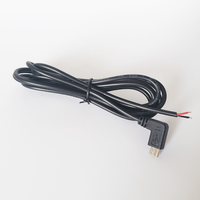 Kabel Micro USB Custom 22AWG 2 Inti, Micro B USB 5 Pin Male Plug ke Kabel Ujung Terbuka 2 Kawat untuk Fungsi Pengisian Daya