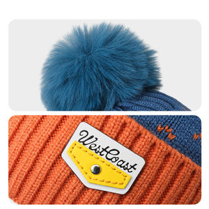 <span class=keywords><strong>Bonnet</strong></span> tricoté chaud et coupe-vent pour enfants (garçons et filles) avec pompon – Collection Hiver – Offre Spéciale - Product Image 5