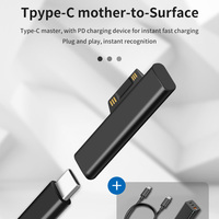Adaptateur USB C vers Surface 65W compatible avec les ordinateurs portables Microsoft Surface Pro 3/4/5/6 GO et Surface Book 2