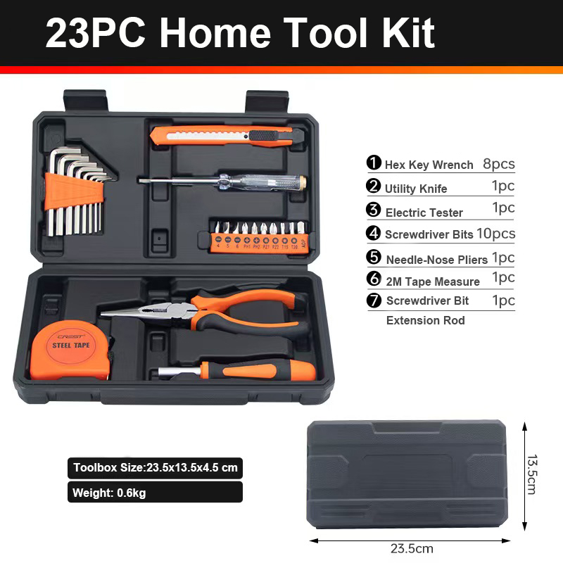 ZM 1019 Home Hand Tool Set - 23PC Manual Combination Toolbox