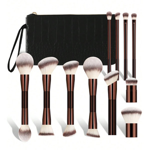 Ensemble complet de 11 pinceaux de <span class=keywords><strong>maquillage</strong></span> multifonctions, brun, luxe, super doux, ensemble d'outils de <span class=keywords><strong>maquillage</strong></span> professionnels - Product Image 4