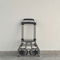 Carretilla de Mano Plegable Portátil con Mango Telescópico de Acero, Carrito de Equipaje Compacto y Plegable para Compras, Mensajería y Mudanzas
