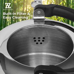Bouilloire sifflante en acier inoxydable 304, ustensile de cuisson à surface lisse pour une ébullition sans résidus, pour un thé et un café au goût pur - Product Image 3
