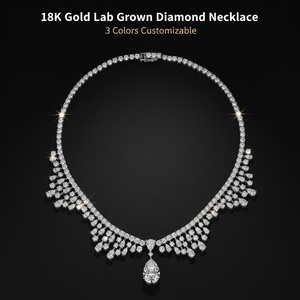 Collar de Moda Good <span class=keywords><strong>Century</strong></span> con Colgante de Diamante Cultivado en Laboratorio de 18K, Corte Pera, Joyería de Lujo, Regalo de Aniversario o Cumpleaños - Product Image 1