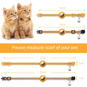 2024 Neue Ankunft Großhandel Reflektierender Streifen Pfotenabdruck Nylon Katzenhalsband Airtag Halter GPS Hundehalsband mit Glocke - Product Image 4