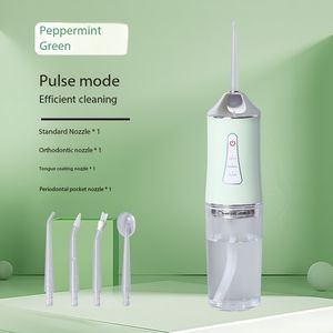Hydropulseur dentaire portable rechargeable USB, irrigateur buccal, jet d'eau, cure-dents, 4 embouts, 220 ml, machine de lavage buccal - Product Image 1