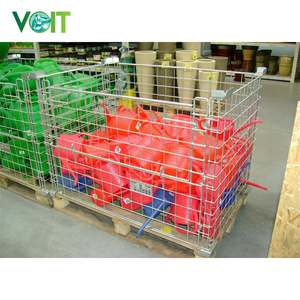Ahşap paletler için verimli depolama dayanıklı çelik katlanabilir istiflenebilir palet kafesleri - Product Image 6