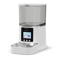Distributeur automatique intelligent pour animaux de compagnie avec caméra WiFi 1080P, distributeur de nourriture de 6 L pour chats et chiens, contrôle des portions programmé, bol en acier inoxydable
