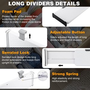 5 gói ngăn kéo có thể điều chỉnh với chèn 4 "ngăn kéo cao tổ chức cho quần áo mở rộng tủ quần áo ngăn cách trong Bedroom11-17 - Product Image 6