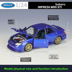 Welly 1:24 <span class=keywords><strong>Subaru</strong></span> <span class=keywords><strong>Impreza</strong></span> <span class=keywords><strong>WRX</strong></span> STI, voitures miniatures en métal, modèle de voiture en alliage pour collectionneurs, cadeau, vente en gros - Product Image 5