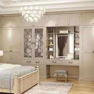 Armoire de chambre à coucher pliable en bois massif de style européen haut de gamme, personnalisée, moderne et résistante à l'humidité - Product Image 4