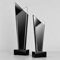 Forme de couteau personnalisée en cristal Trophée étoile de cristal d'affaires Récompenses Support en marbre Trophée de verre en cristal Récompenses