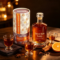 Caja de Cartón Rígido Cilíndrica de Lujo Personalizada para Vino, Tubo de Papel para Licor, Whisky, Rum Especiado, Embalaje Redondo para Regalo