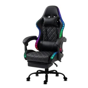<span class=keywords><strong>Silla</strong></span> para juegos RGB con respaldo reclinable de 180 grados al por mayor <span class=keywords><strong>Silla</strong></span> para jugadores con luz de control remoto y luz LED RGB de cuero negro - Product Image 3