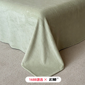 Milk Fleece <b>Bedding</b> <b>Set</b> 4-Piece Winter Warm Thicken Reactive Dyeing Solid Color Plant Pattern - Product Image 4