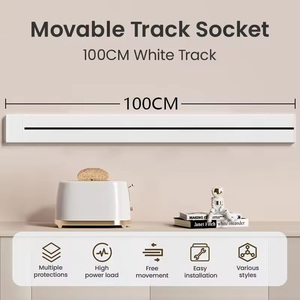 Douille de rail innovante à éclairage haut et bas avec prises universelles mobiles et rétroéclairage d'ambiance - Product Image 2