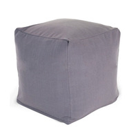 Pouf ottoman carré en cuir PU marocain marron