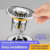 Filtro duradero de drenaje de lavabo de acero inoxidable de nuevo diseño con colador de pelo de varios tamaños para una fácil instalación