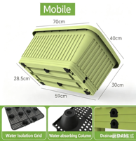 Jardinière rectangulaire en plastique PP blanc crème, moulée par injection, avec grille, légère et durable, pour légumes et fleurs
