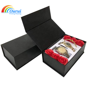 Factory Wholesale Custom Watch & Bangle <b>Gift</b> Packaging Set <b>Box</b> With Flower <b>Valentine</b> Watch Jewelry <b>Gift</b> <b>Box</b> for Ladies <b>Gift</b> - Product Image 1