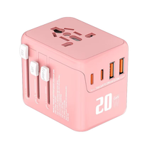 Adaptateur de voyage universel, adaptateur secteur international tout-en-un avec charge rapide GaN
