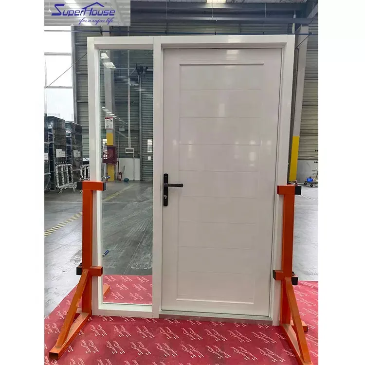 Porta d'ingresso popolare caraibica a prova di uragano porta esterna in alluminio a impatto porta a battente di dimensioni personalizzate con sideite