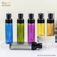 Flacon pompe en plastique PET transparent de 20 ml, 30 ml, 40 ml, 50 ml, 60 ml, 80 ml pour huile corporelle, sérum, brume moussante, soins de la peau