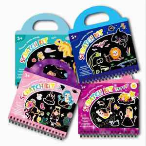 4-6 Kids Birthday Toys Fun <b>Magic</b> Activities Supplies Rainbow Paper Scratch Art Crafts Girls Gifts - Product Image 5