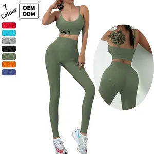 2 Piece Workout Yoga Set Women Sports Top and Pants Anti Cellulite Leggings Two Piece Sets Tracksuits