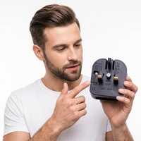 Adaptateur de prise secteur BS1363-5 ECP noir, prise européenne EU vers prise britannique 3 broches, convertisseur avec fusible, adaptateur de prise secteur 3A BS 5733
