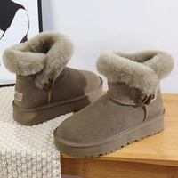 Bottes de neige en fourrure synthétique pour femmes, automne-hiver, chaudes, doublées de fausse fourrure, confortables, plateforme, chaussures décontractées à enfiler, fabrication directe OEM ODM