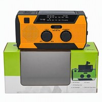 Radio meteorológica de emergencia al por mayor de 5000 mAh con carga solar y manivela para programas de asistencia en caso de desastre