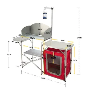 户外韩国便携式铝制厨房折叠野营烹饪烧烤桌