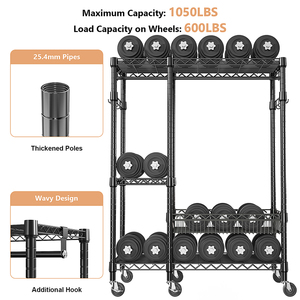 MZG Perchero Metálico Moderno, Estante de Secado, Almacenamiento para Sala de Estar, Exhibidor de Ropa, Zapatero y Armario de Tres Niveles - Product Image 5