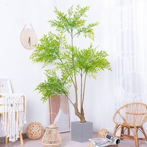 Árbol de Bambú Artificial <span class=keywords><strong>Nandina</strong></span> en Maceta, Planta Artificial Verde y <span class=keywords><strong>Roja</strong></span> para Decoración de Interiores del Hogar - Product Image 4