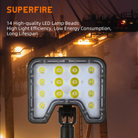 Lampe de travail portable LED rechargeable SUPERFIRE FS5-D DC IP65, lumière blanche, CRI élevé 95, 4684 lumens, 6000K, angle de faisceau de 180°, résistante à l'eau
