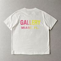 T-shirt surdimensionné en coton épais 260g pour homme, personnalisable avec logo, effet éclaboussures de peinture, style Hip Hop Streetwear, dégradé Miami Gallery